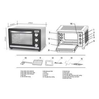 Lò nướng 40L SUNHOUSE MAMA SHD4240S ( Vỏ inox )