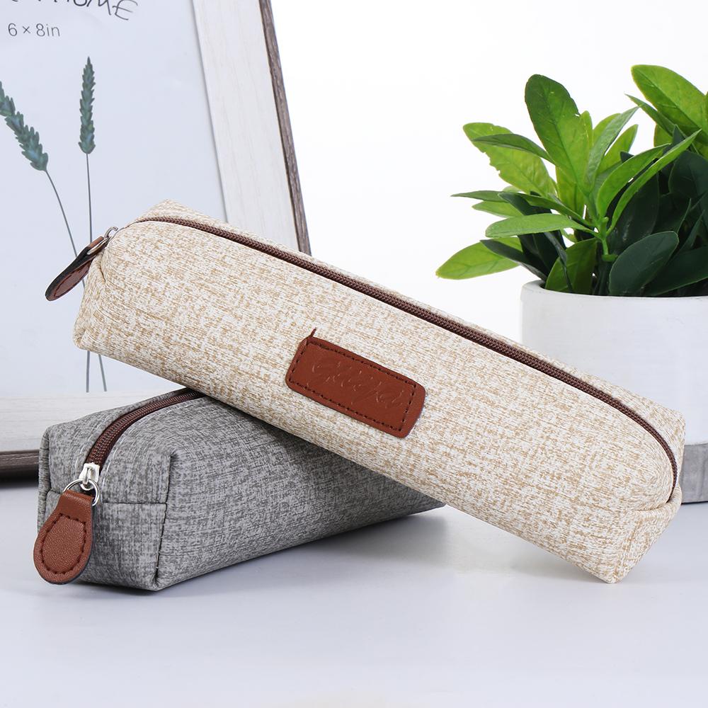 Túi Đựng Bút Chì Màu Trơn Dành Cho Học Sinh / Văn Phòng