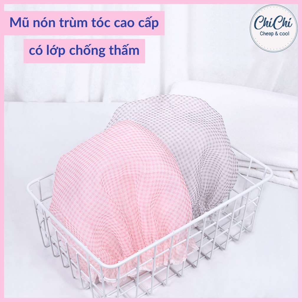 Mũ Trùm Tóc Khi Tắm Chống Nước MTT01 Chichi Có Lớp chống Thấm Hàng Cao Cấp Loại Dày,Nón Trùm Tóc, Bao Trùm Tóc