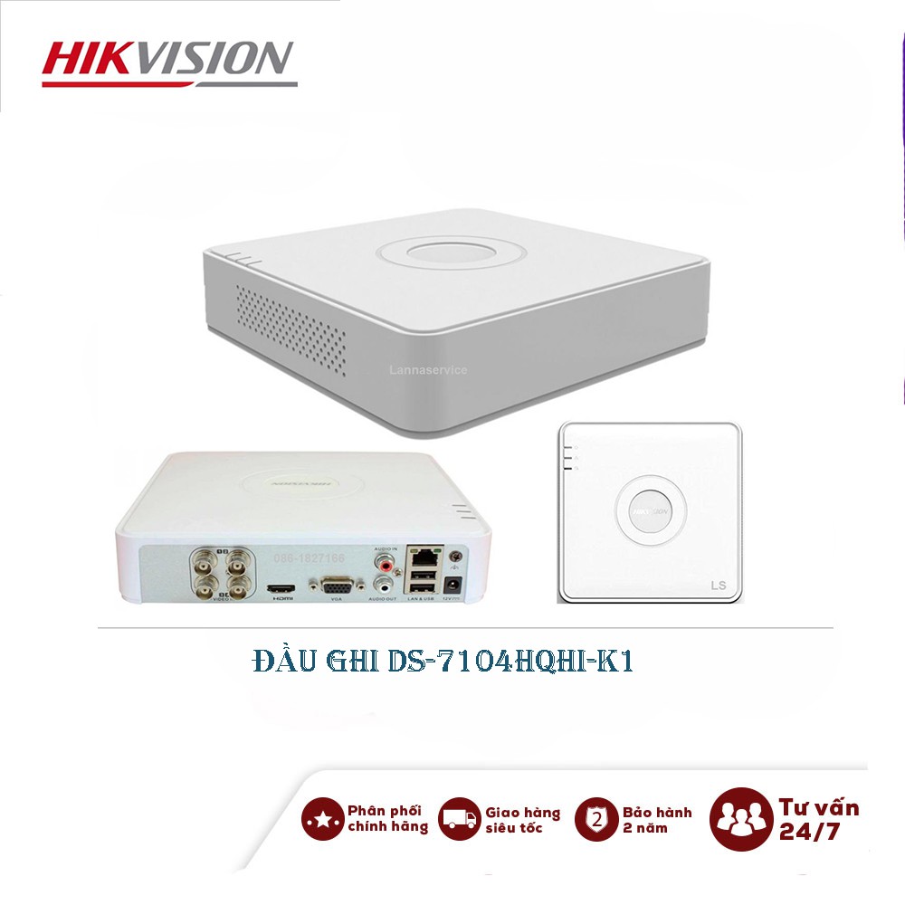 [Mã 159ELSALE hoàn 7% đơn 300K] Đầu ghi HDTVI 4 kênh Hikvision 7104HQHI-K1 (TURBO HD 4.0)