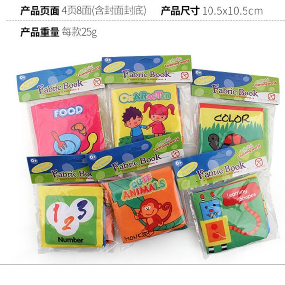 Sách vải mềm Zhan Qi Toys in hình thú và chữ số tiếng Anh giúp bé học tập không độc hại