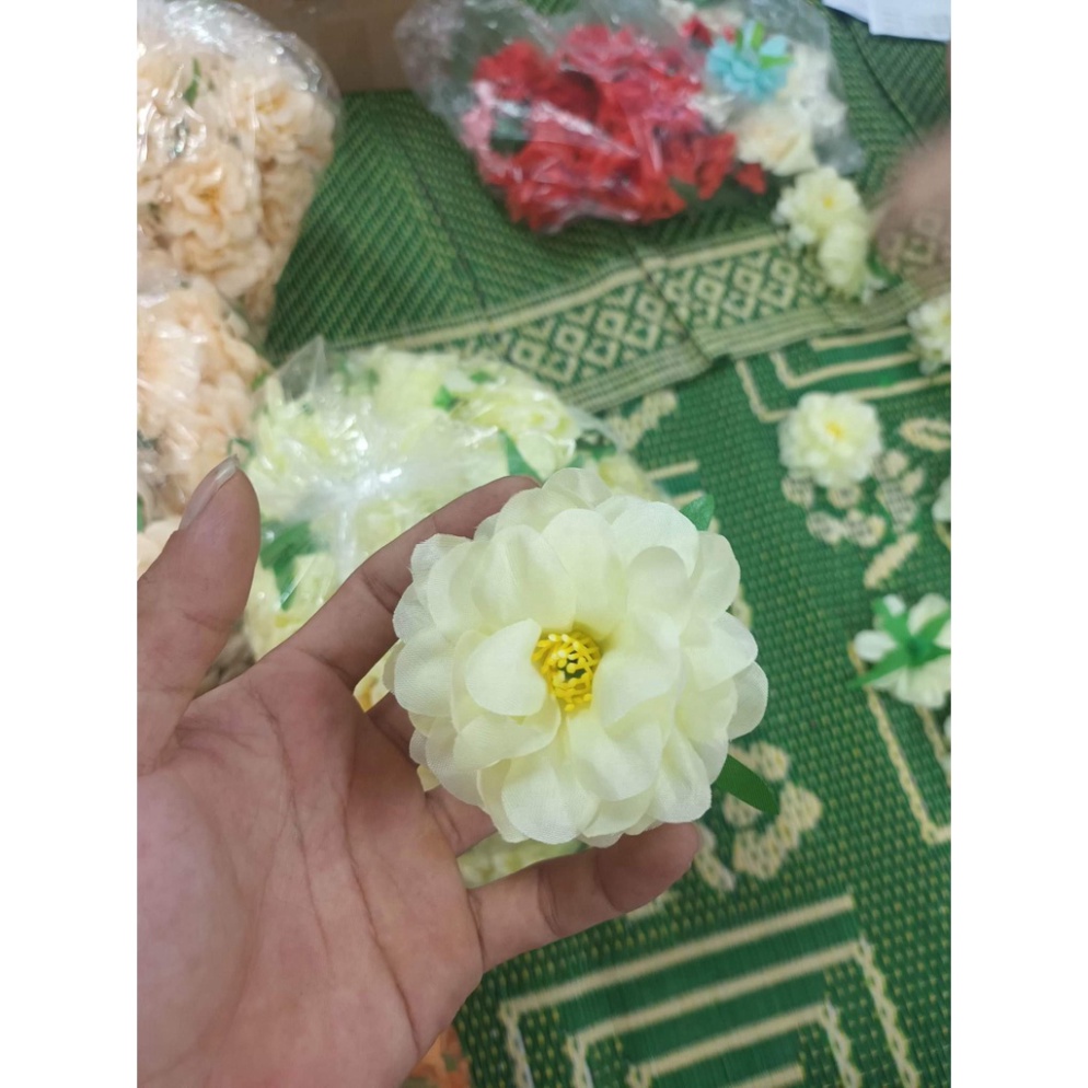 hoa trang trí bánh sinh nhật [FREESHIP❤️] hoa lụa cúc pháp trang trí bánh kem