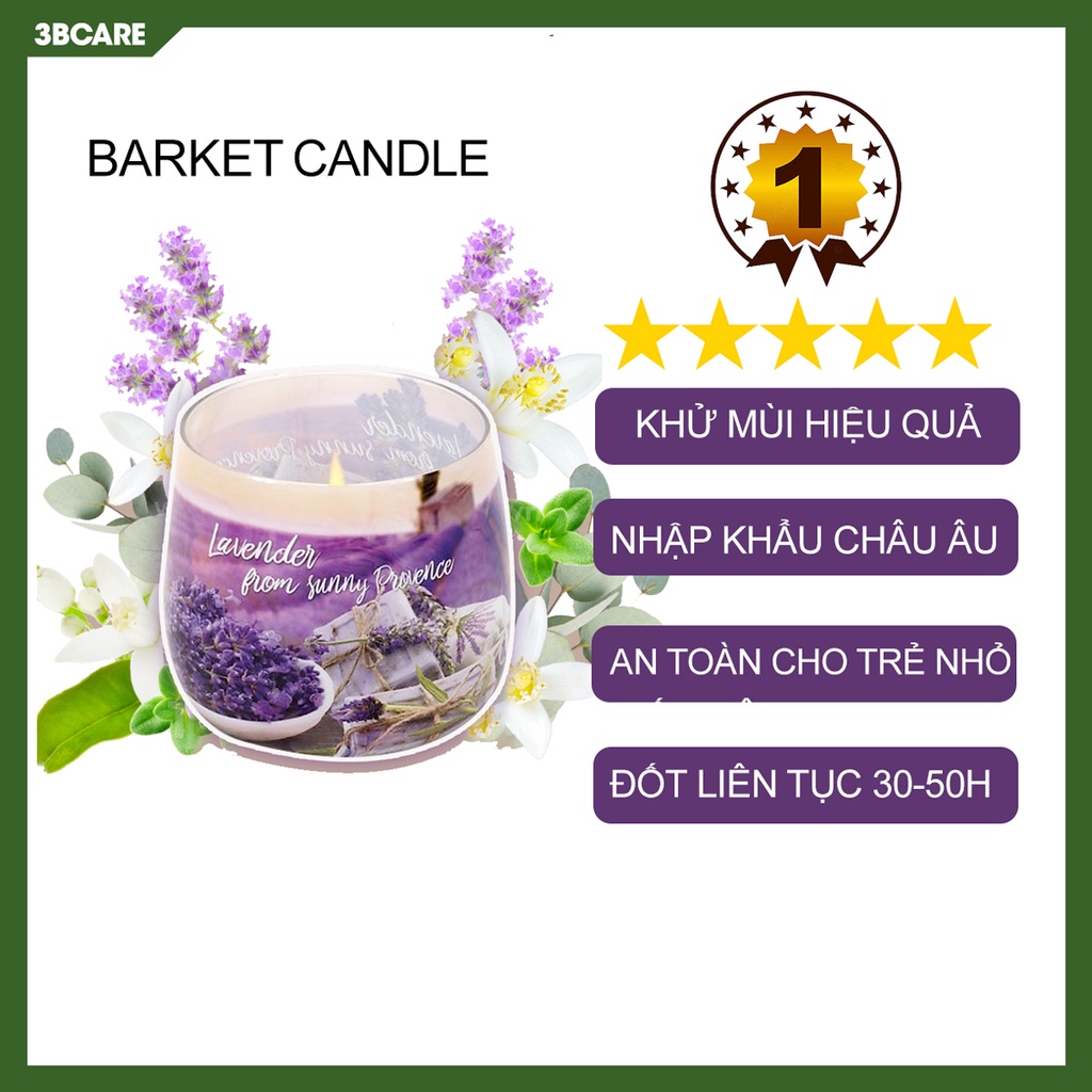 Nến thơm thư giãn Bartek N11 sáp nến thơm phòng không khói, thơm dễ chịu khử mùi tốt nhập khẩu từ Ba Lan - Shop 3B Care