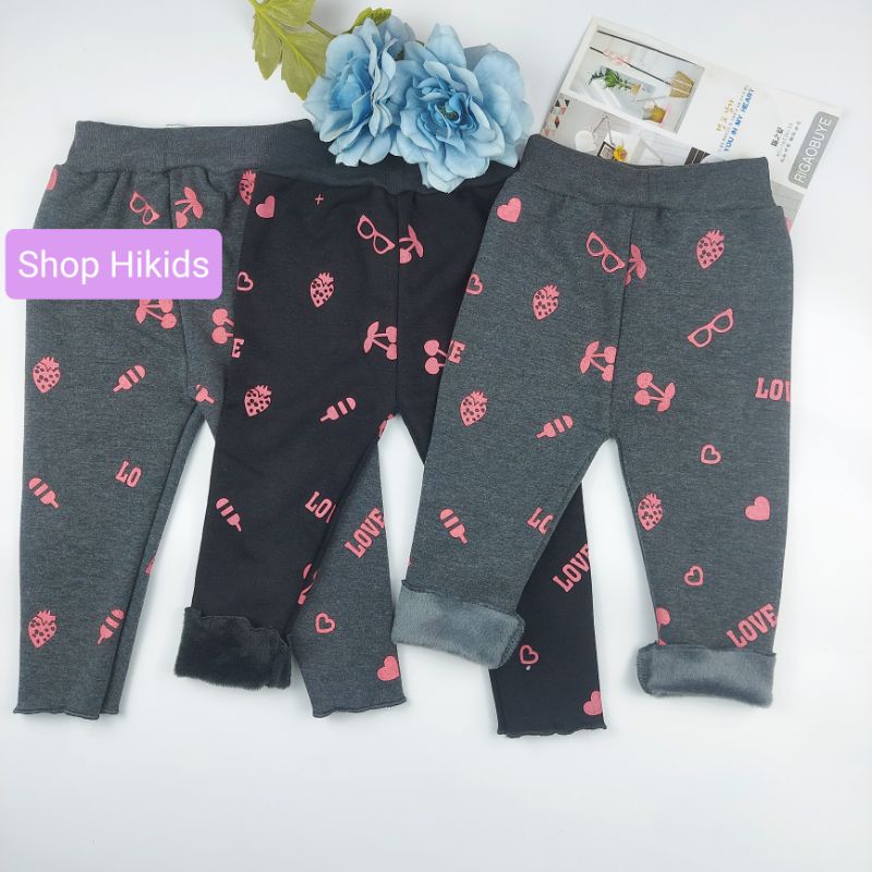 Quần legging nỉ lông bé gái giữ nhiệt