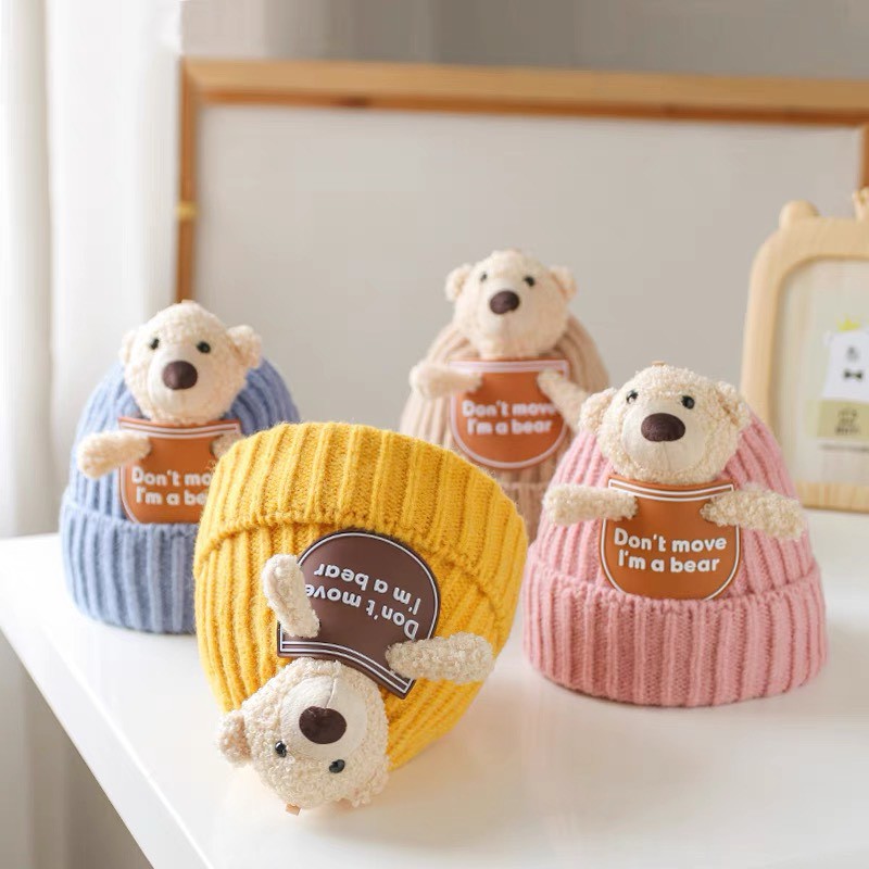 Mũ beanie, mũ gấu cho bé cực yêu, siêu siêu ấm áp, cực xinh