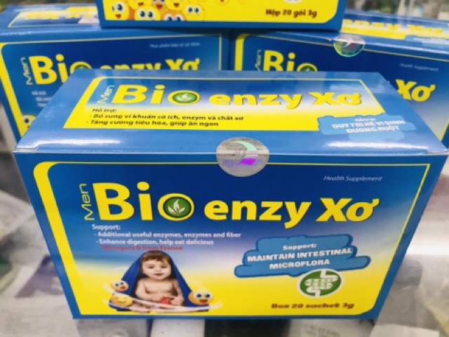 ✅ Bioenzy xơ giúp bổ sung men tiêu hoá và chất xơ cho trẻ biến ăn táo bón hộp 20 gói