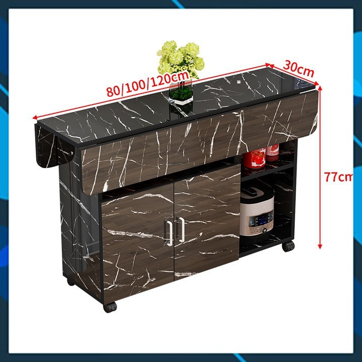 Bàn ăn gỗ đặc mặt giả đá thông minh, Có bánh xe, Có thể gấp gọn - VENUS.98 | BigBuy360 - bigbuy360.vn