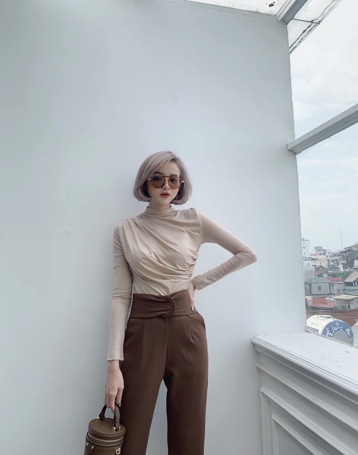 ÁO NHÚM CỔ LEO TAY DÀI MS11376