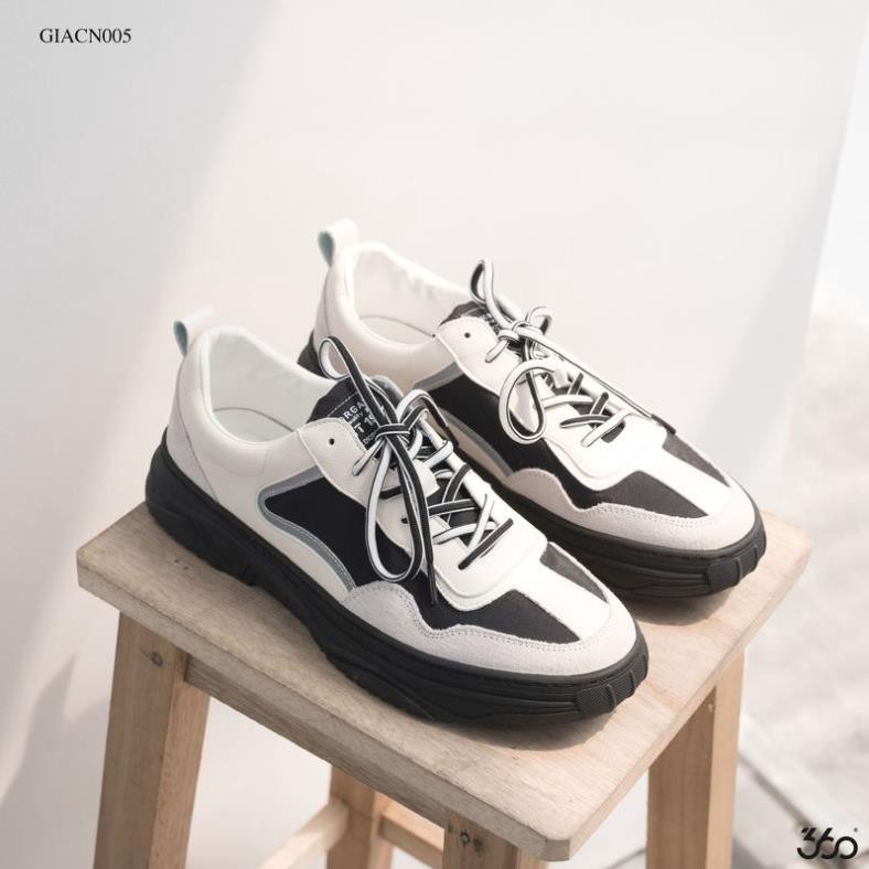 Giày sneaker nam 360 BOUTIQUE phối màu đen trắng - GIACN005