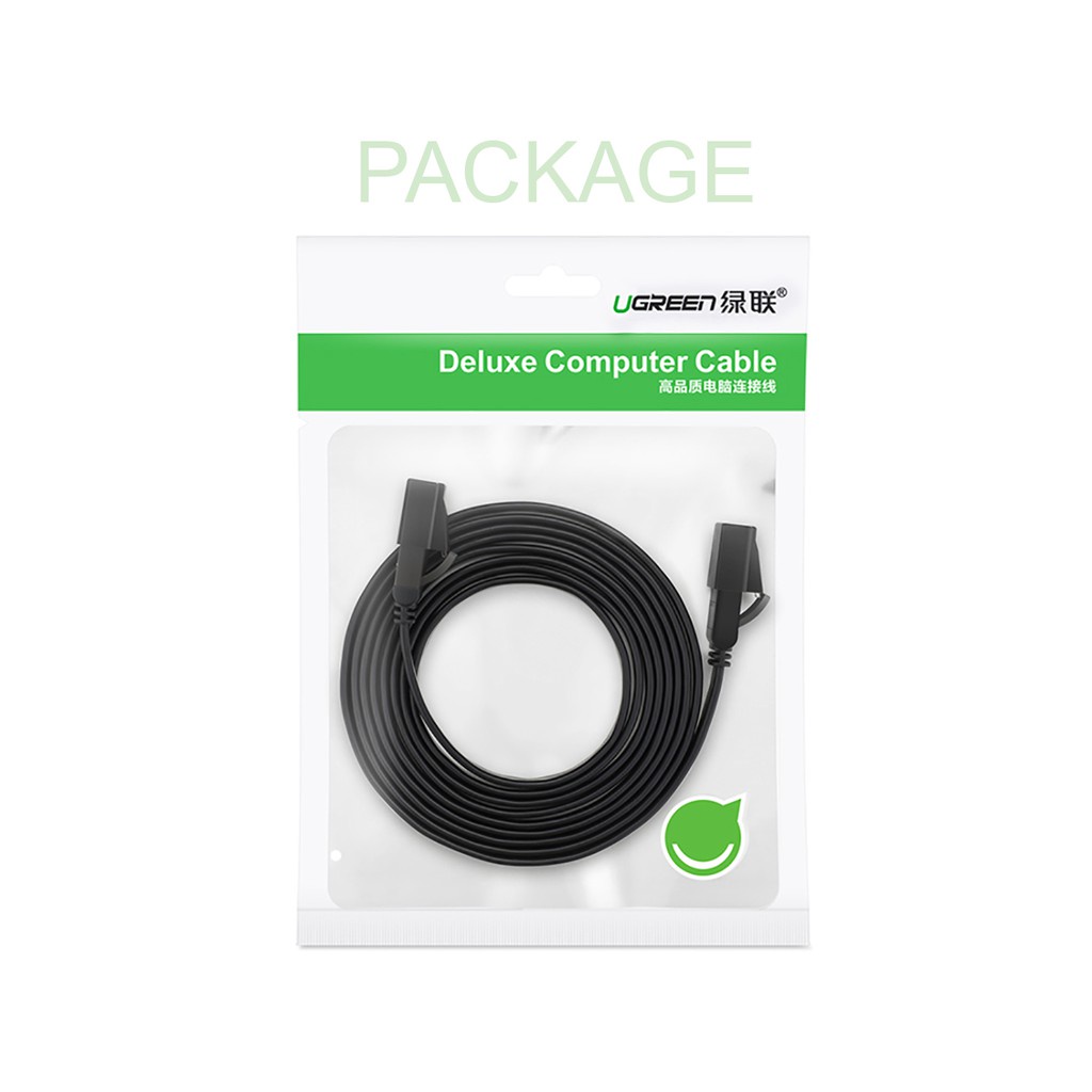 Dây Mạng Đúc Sẵn Cat7 10Gbps Tròn Và Dẹp Cao Cấp UGREEN NW106 - Hàng Chính Hãng