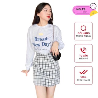 Set Áo Thun Btead Chân Váy Kẻ Siêu Xinh, Áo Thun Nữ Chất Su Xược Chân Váy Kẻ Thô, Hàng Loại 1, BH 12 Tháng