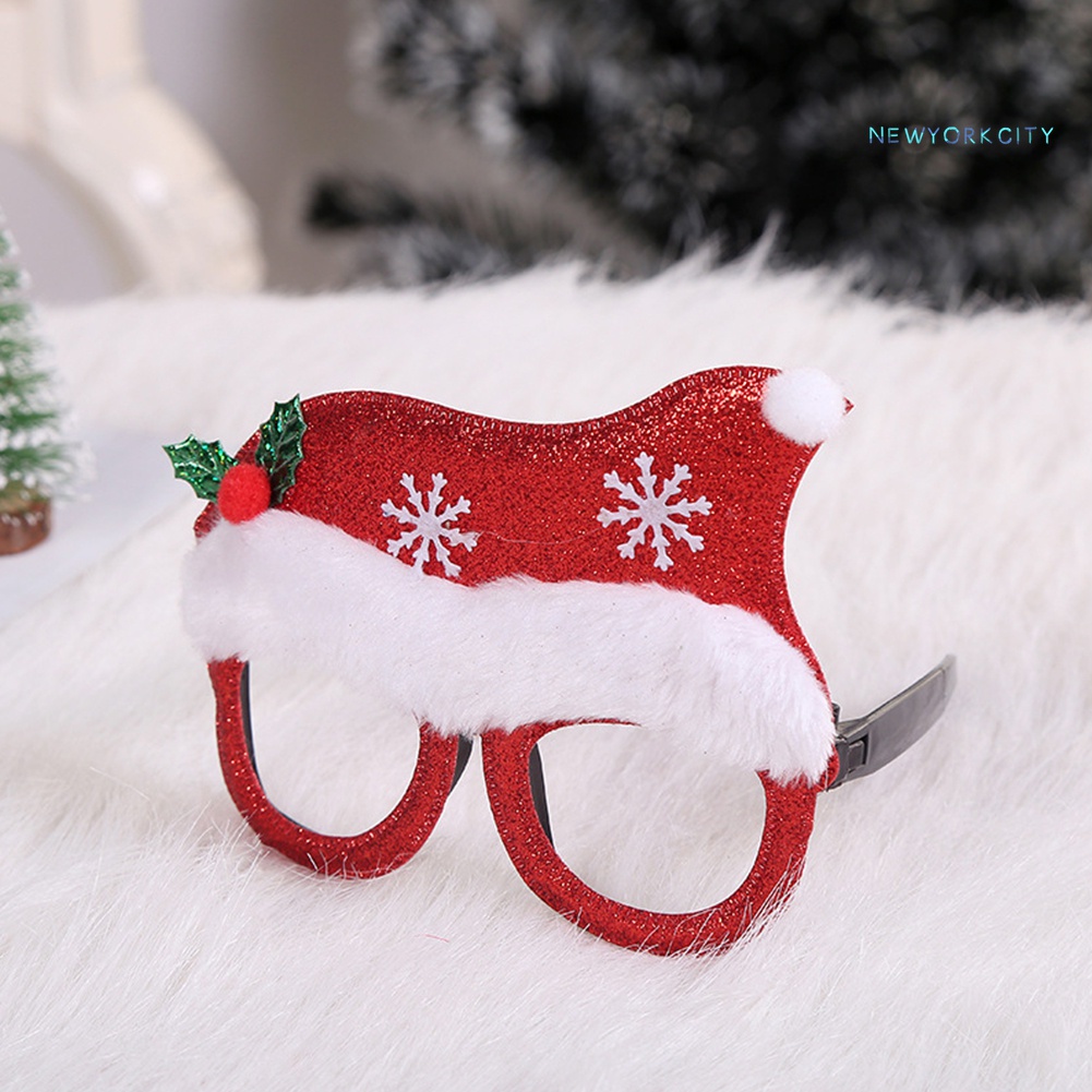 Gọng Kính Hình Nón Ông Già Noel Dễ Thương Trang Trí Cây Thông Giáng Sinh