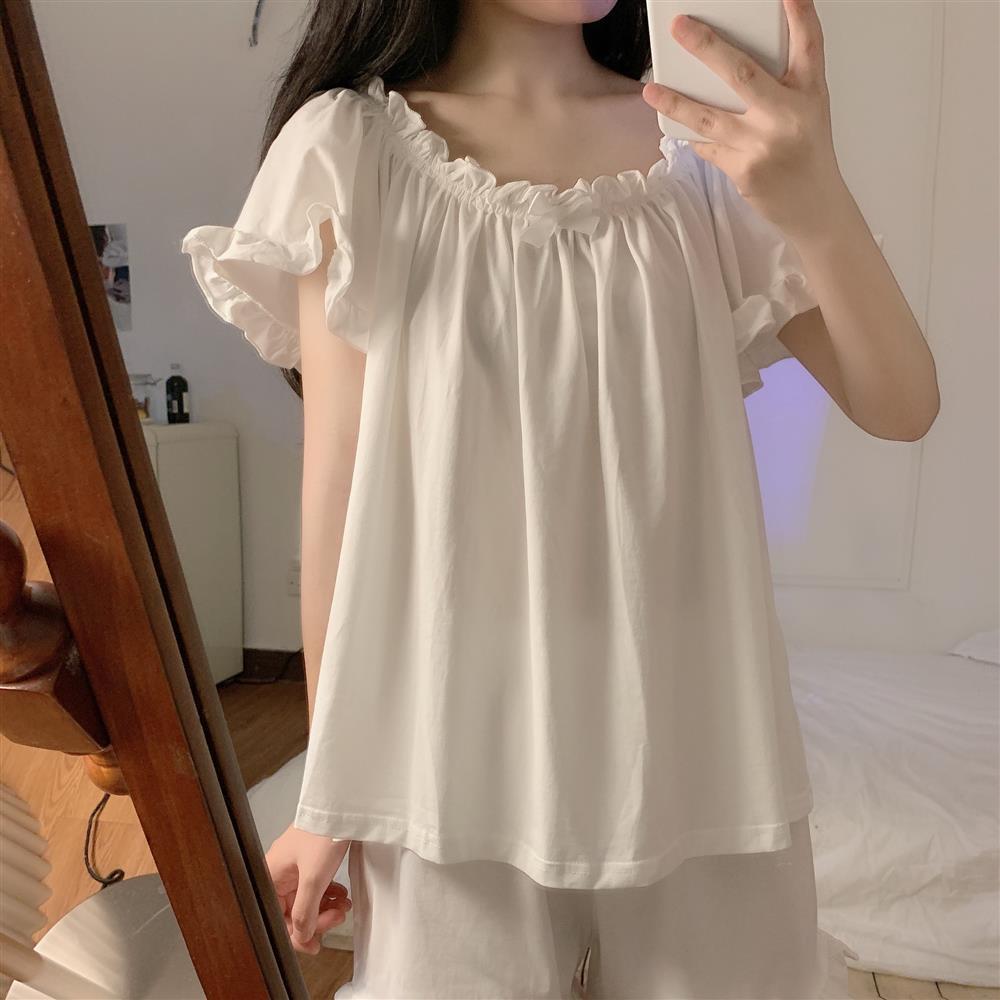 Bộ Đồ Ngủ Vải Mềm Kiểu Nhật Bản Thời Trang Mùa Hè Dành Cho Nữ
