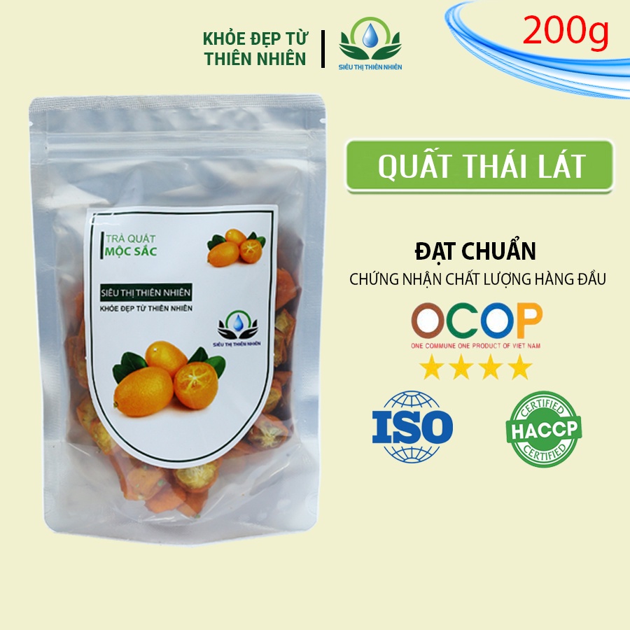 Trà quất, tắc sấy khô Mộc Sắc 200g, trà tắc thảo mộc thái lát sấy lạnh của Siêu Thị Thiên Nhiên