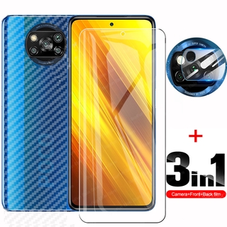 Miếng Dán Cường Lực 3 Trong 1 Bảo Vệ Màn Hình Điện Thoại Xiaomi Poco X3 Nfc M3 Pro F3