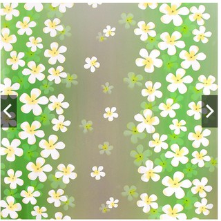 Decal giấy dán kính hoa lài xanh lá