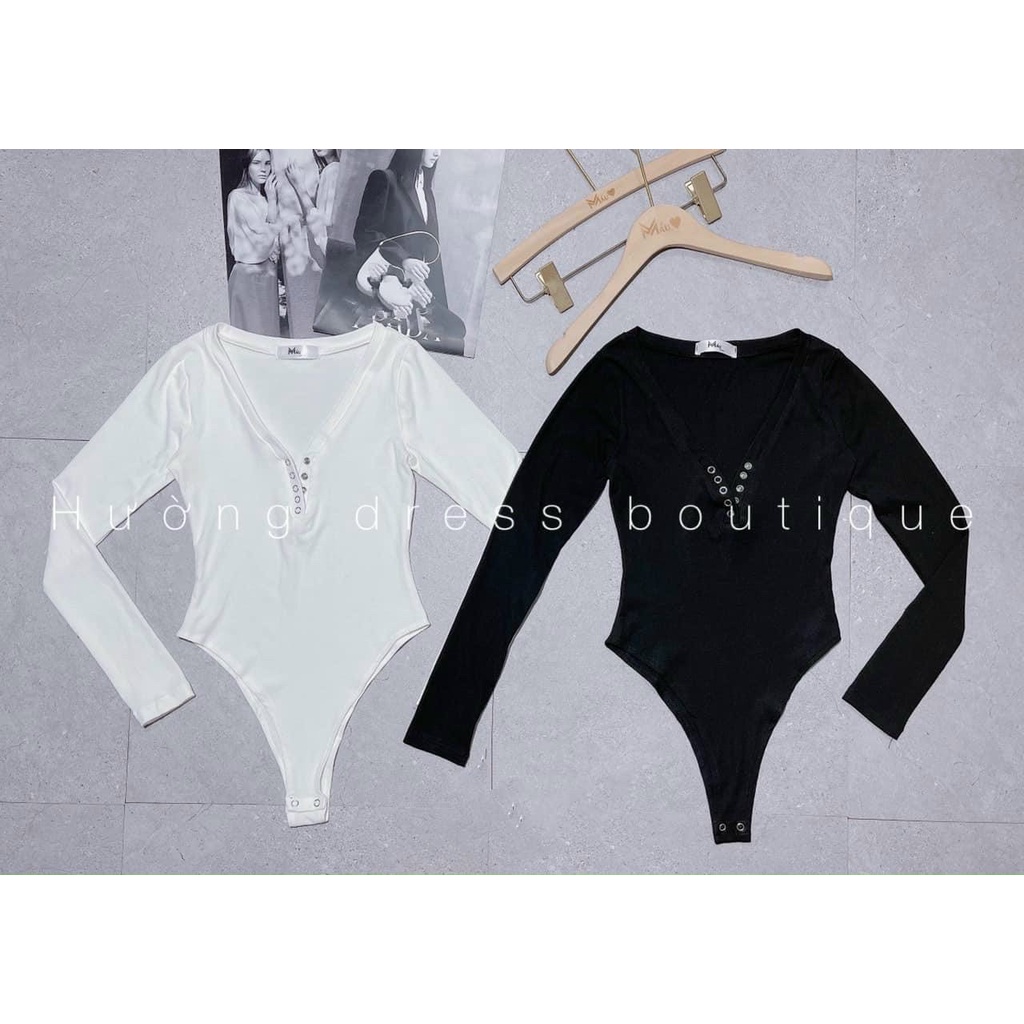 Áo Bodysuit Cổ Sâu Chữ V Phối Nút Bấm Thời Trang Dạo Biển Mát Mẻ TTKXA0190