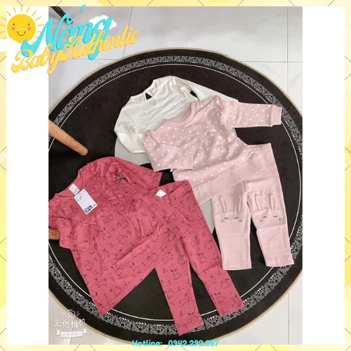 Set 5 món cotton dài tay cho bé gái