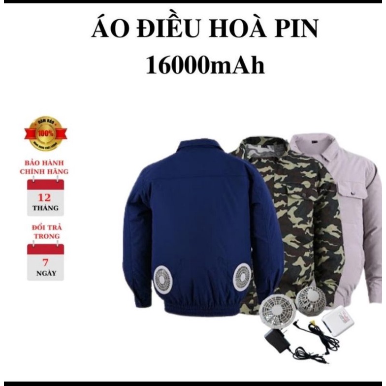 Áo điều hòa, áo quạt gió công nghệ Nhật Bản, pin 16000mah -20000mah