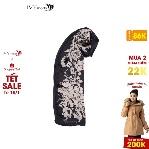 Khăn lụa họa tiết IVY moda MS 50A0855