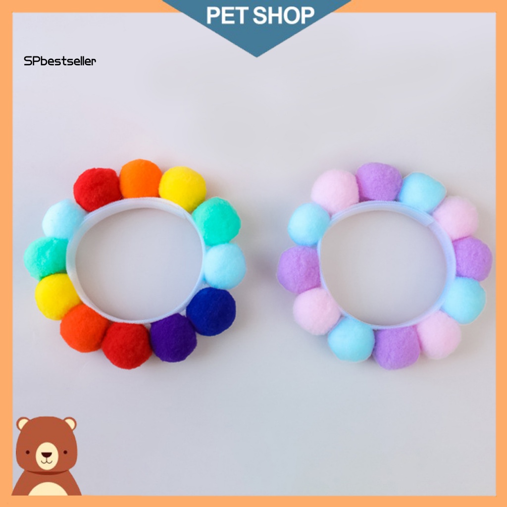 Vòng Cổ Họa Tiết Bóng Lông Siêu Nhẹ Dễ Thương Dành Cho Thú Cưng/Mèo Kitty