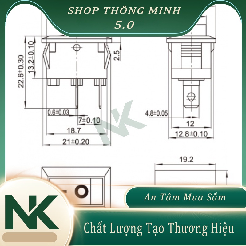 Công Tắc Bập Bênh 3A 10A 250V XL601 KDC1-11 KDC1-101 ❤️ Nút bật tắt tiện dụng cho thiết bị