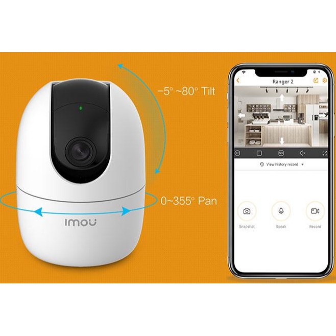 [Mã 267ELSALE hoàn 7% đơn 300K] Camera Wifi IMOU Ranger 2 Full HD 1080P - Xoay 360 | BigBuy360 - bigbuy360.vn