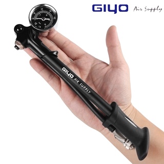 GIYO GS-02D Bơm hơi áp suất cao cho xe đạp có thể gập lại 300psi với đòn bẩy & đồng hồ đo cho phuộc và hệ thống treo sau xe đạp leo núi