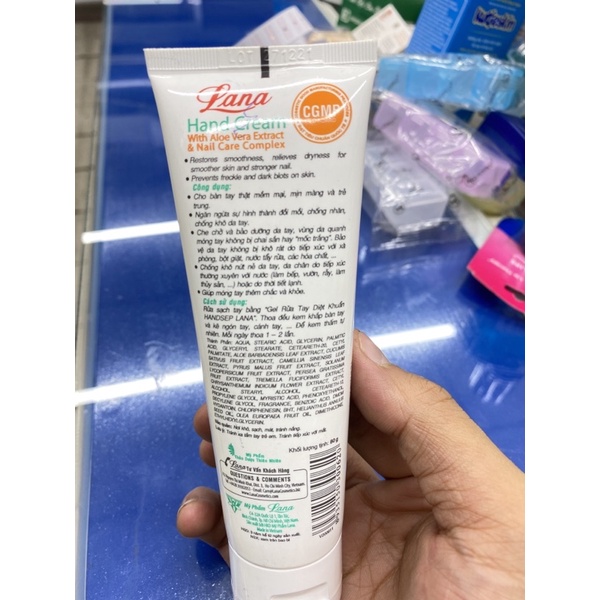 Kem dưỡng mềm mịn da tay móng tay chiết xuất từ Nha đam LANA Hand Cream 80g