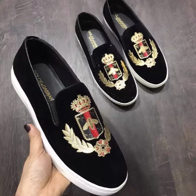 Giầy lười ong sọc đỏ nam đế trắng | BigBuy360 - bigbuy360.vn