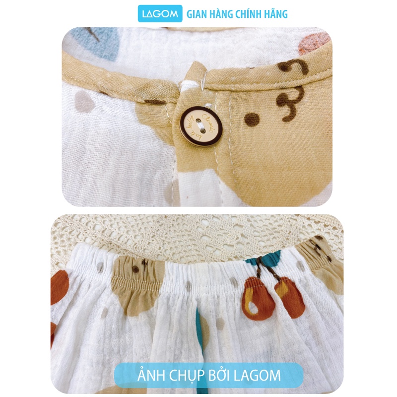 [ĐŨI SỢI TRE] Bộ Dài Tay Bé Trai, Bé Gái Thu Đông | Pijama Cho Bé Vải Đũi Muslin Cao Cấp Lagom