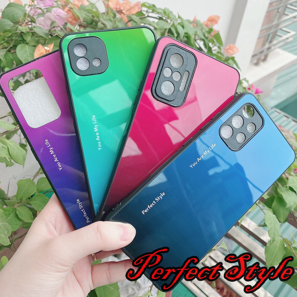 Ốp lưng phủ bóng cầu vồng Oppo A16 A16k A95 A55 Reno 8