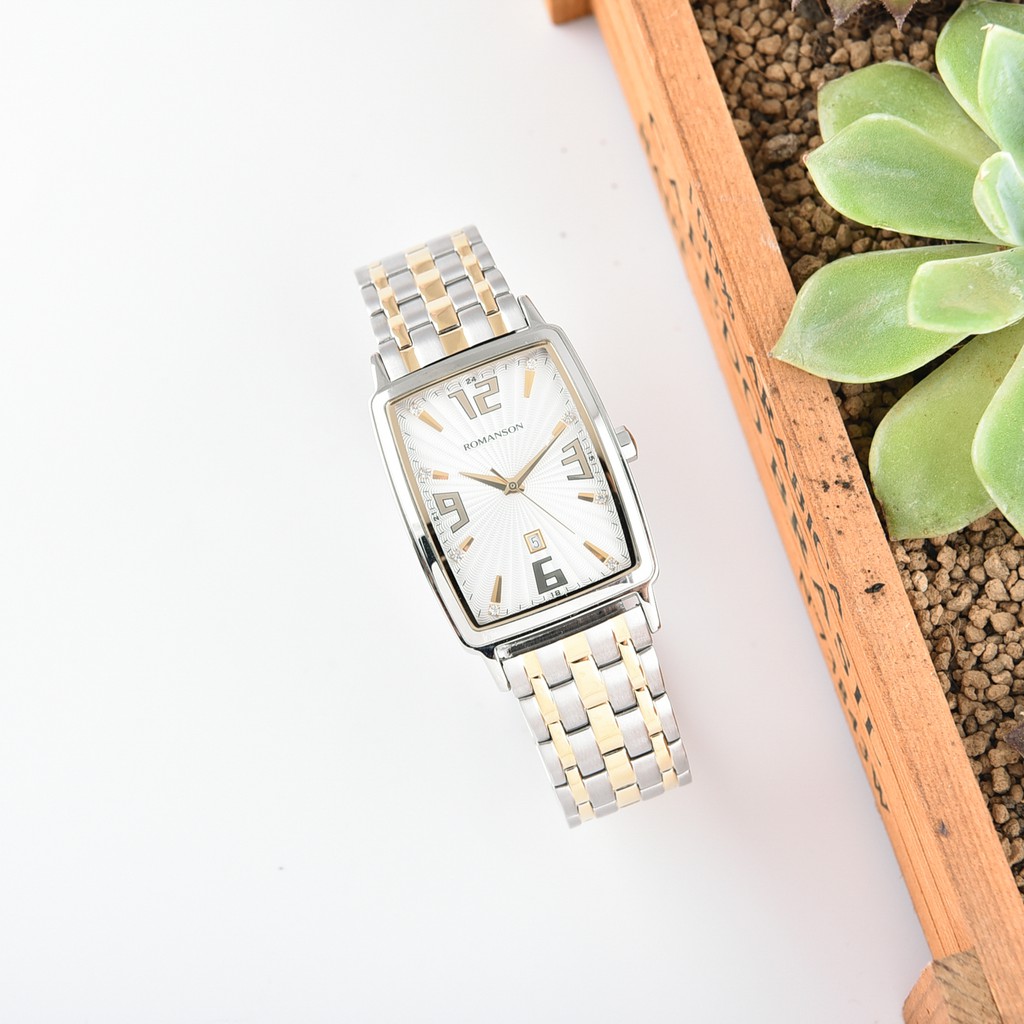Đồng hồ Romanson Men Watch DM5127MCWH nam mặt mỏng kính chống xước máy Thụy Sĩ chống nước dây thép cao cấp chính hãng