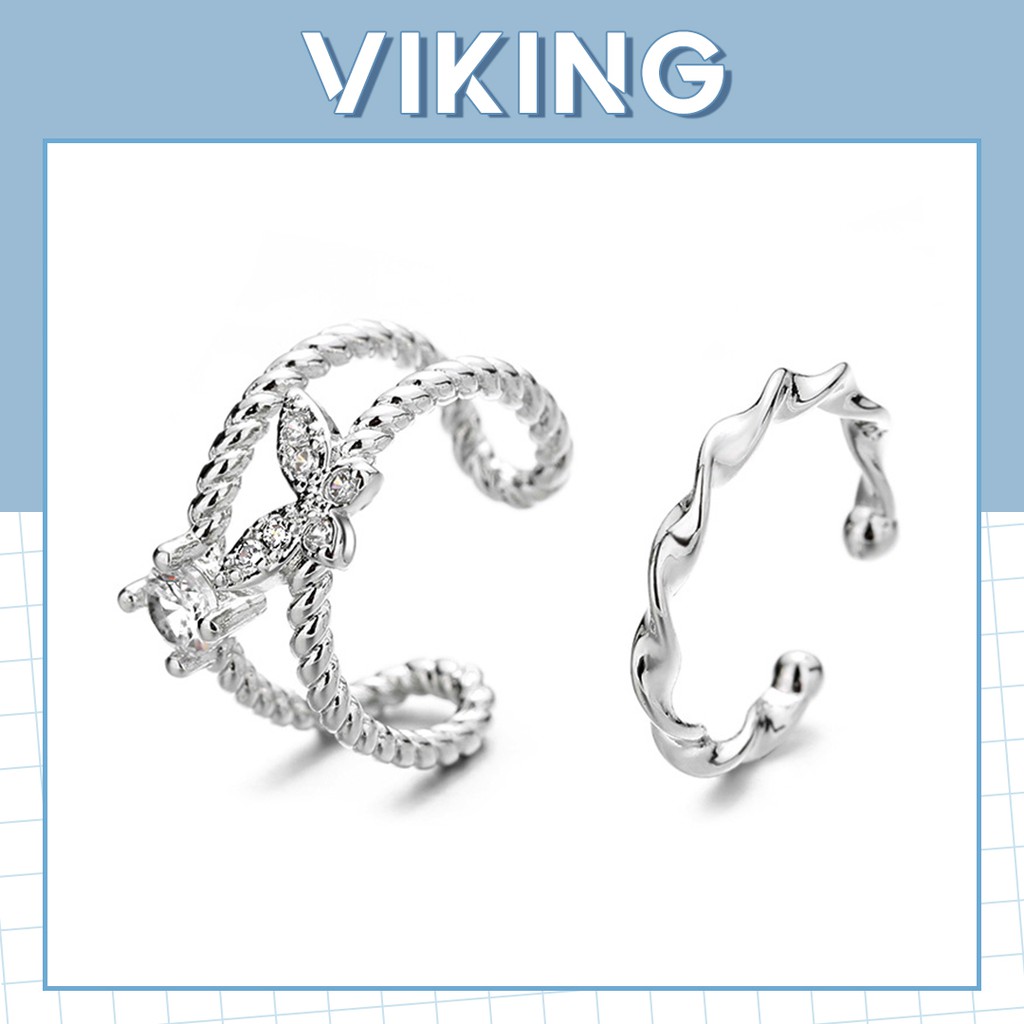 Khuyên Tai Nữ Kẹp Vành Tai Hình Cánh Bướm Không Cần Bấm Lỗ EC22