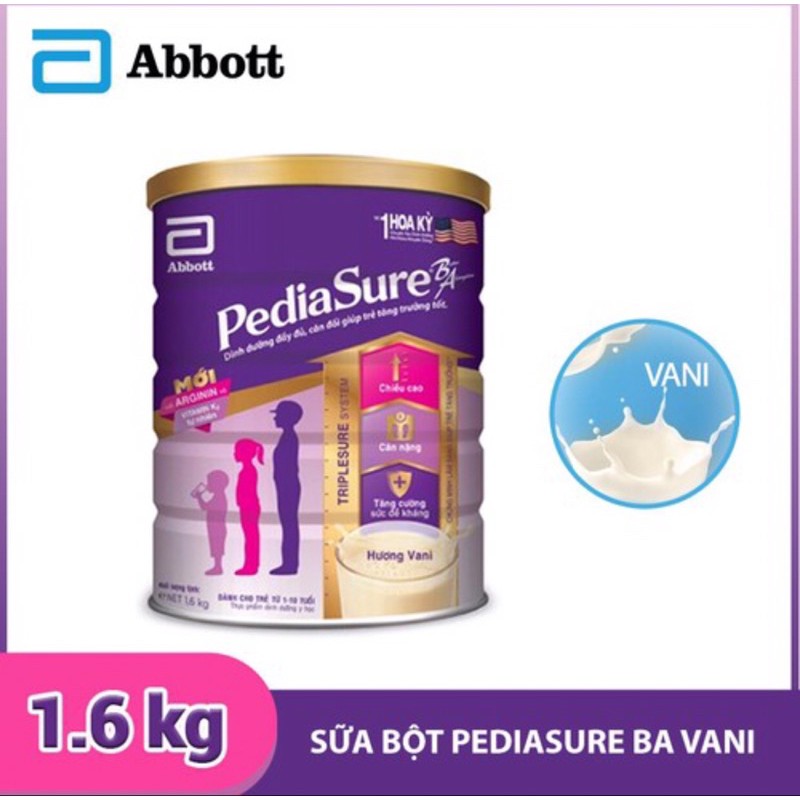 Sữa Bột Pediasure Vani 1,6kg tặng thước đo chiều cao điện tử