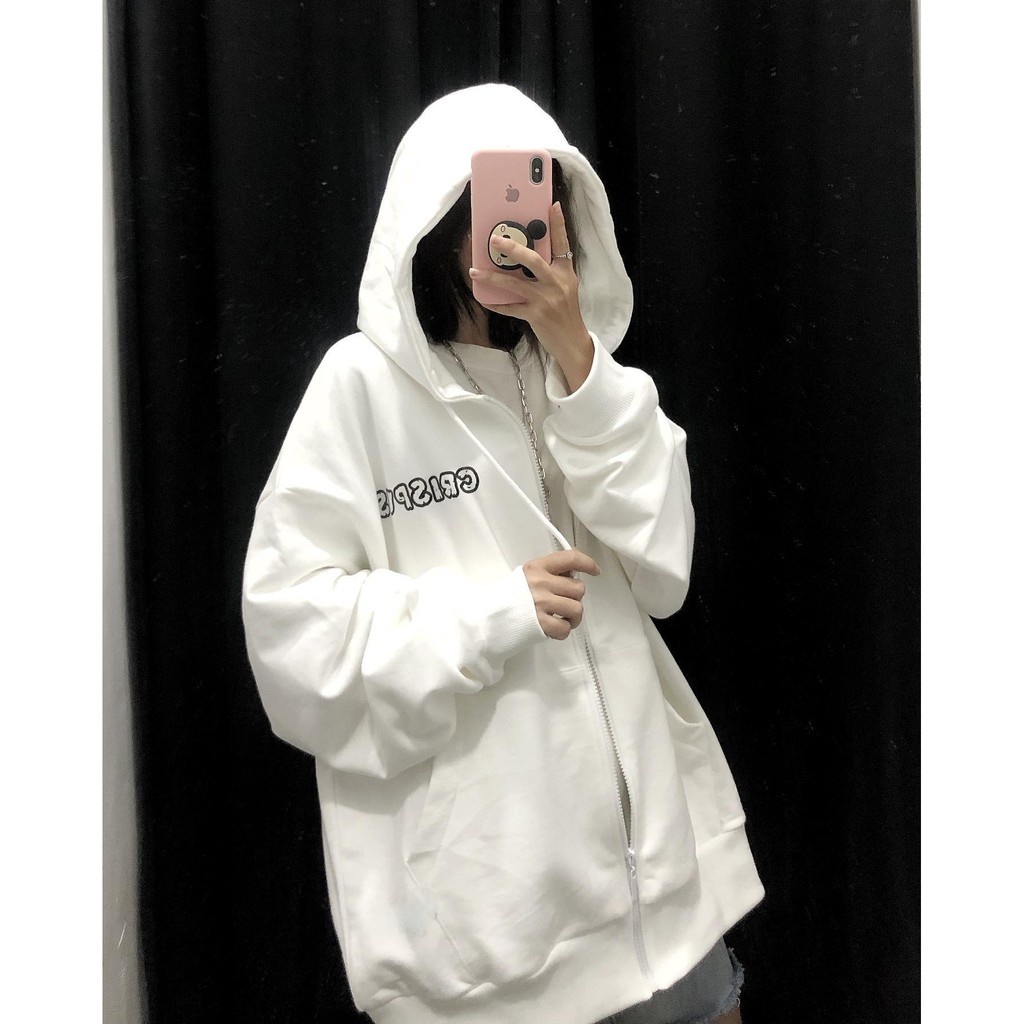 {Evacici} Áo Khoác Hoodie Nam/ Nữ Nỉ Bông 2 màu đen trắng HOTHIT nhiều size.