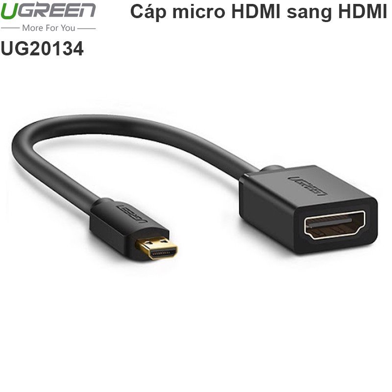 Cáp Micro HDMI sang HDMI dài 20cm Ugreen 20134 Cao Cấp Chính hãng