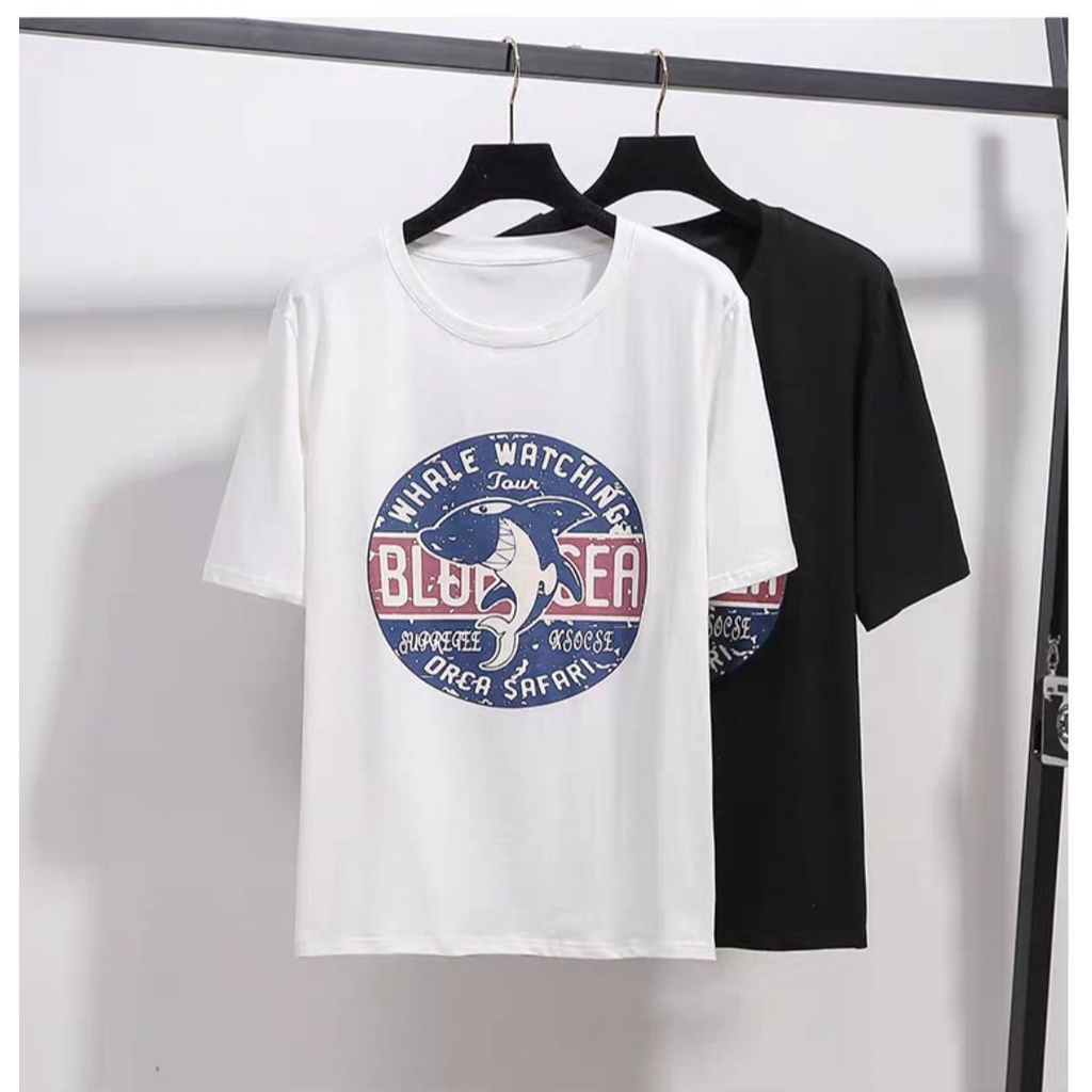 Áo thun nữ tay ngắn in hình logo con cá siêu hot chất vải cotton co dãn