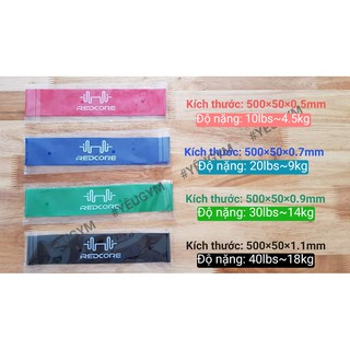 Bộ 4 Dây MiniBand Tập Mông Đùi (ĐỎ+XANH DƯƠNG+XANH LÁ+ĐEN)