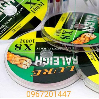 Dây dù câu cá X8 Lure RALEIGH sợi PE mượt mịn đủ size 1 den 10
