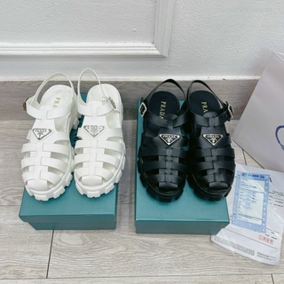 Sandal rọ siêu hot hai màu đen trắng chất da thật đi êm mềm fullbox