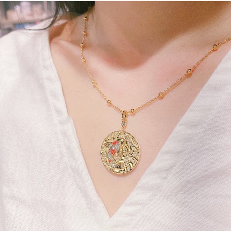 Dây Chuyền Mặt Hình Cá Koi May Mắn Màu Vàng Sang Trọng | BigBuy360 - bigbuy360.vn