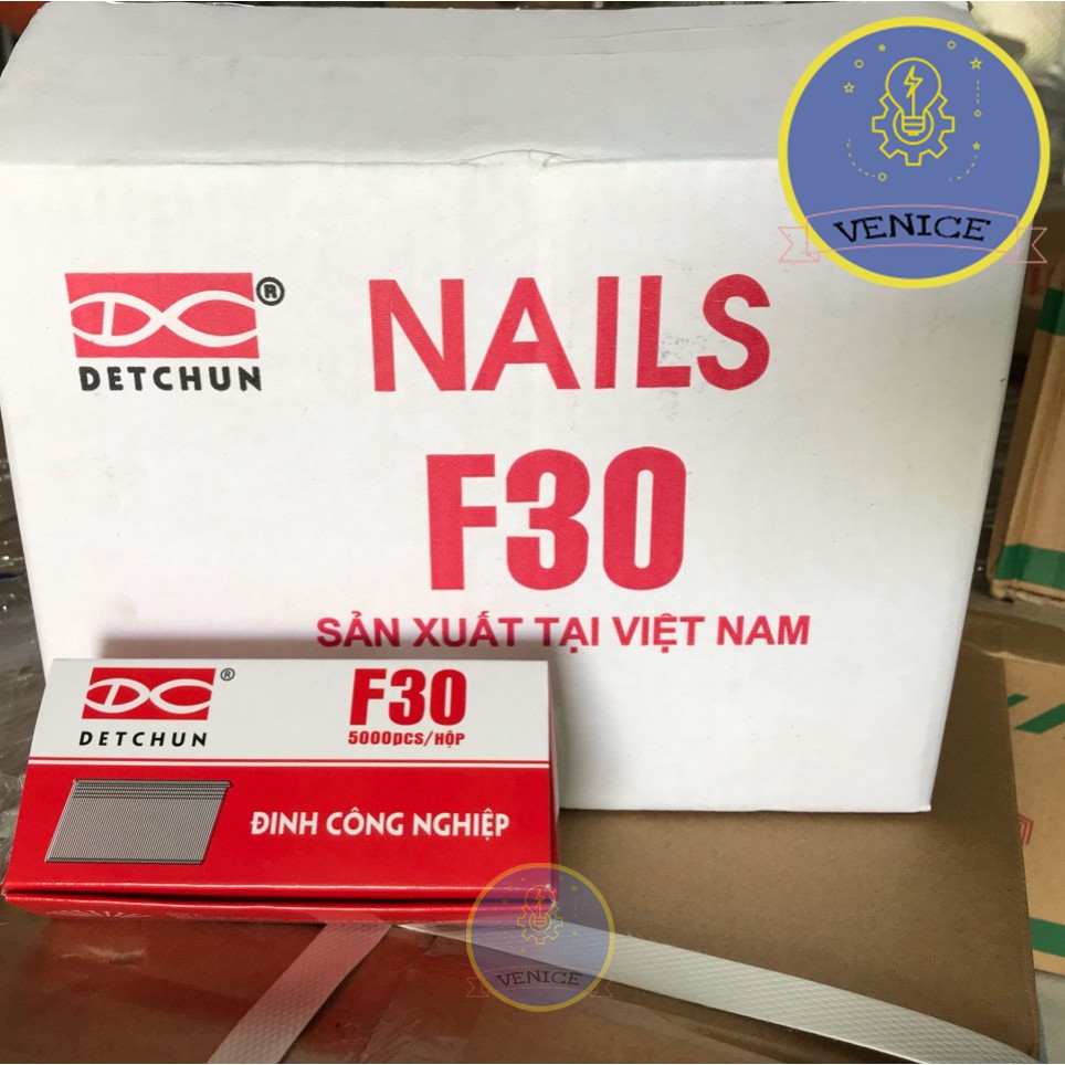 Đinh công nghiệp DETCHUN - Đinh bắn gỗ các loại F15, F20, F25, F30 - 1 hộp 5000 đinh