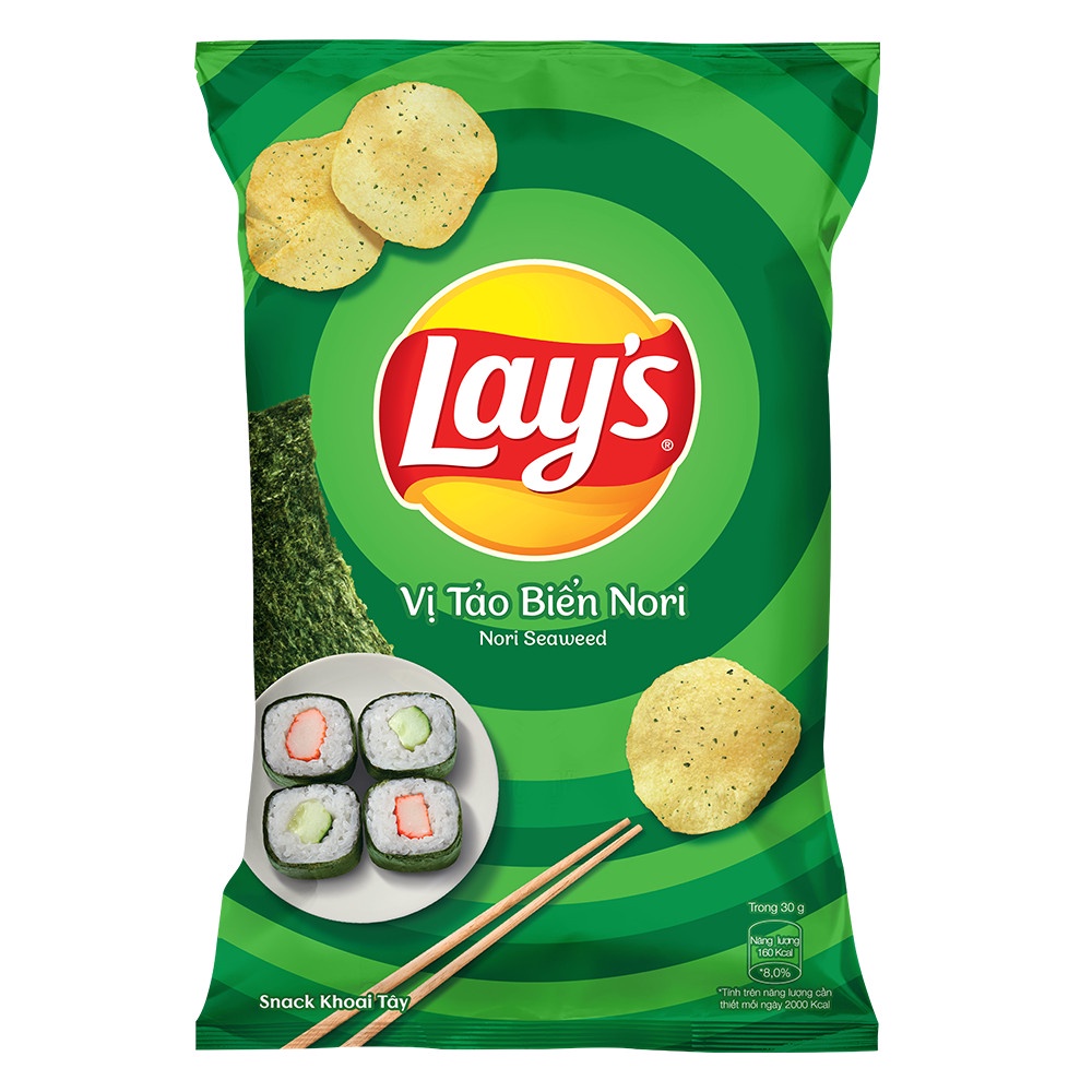 [GROPEP15A -30k đơn 150k] Snack Khoai Tây Lay's vị Tảo Biển Nori gói 95g