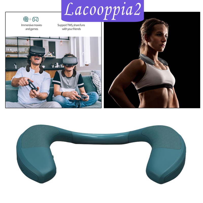 [LACOOPPIA2] Wearable Wireless Speaker, Bluetooth 5.0, Low Latency, Personal Neckband Speakers 3D Surround Stereo for Music TV Game