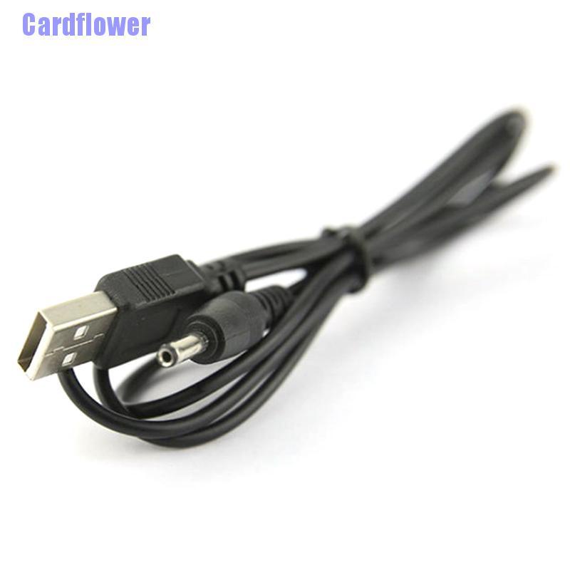 Cardflower  USB Port to 2.5 3.5 4.0 5.5mm 5V DC Barrel Jack Power Cable Cord Connector Black