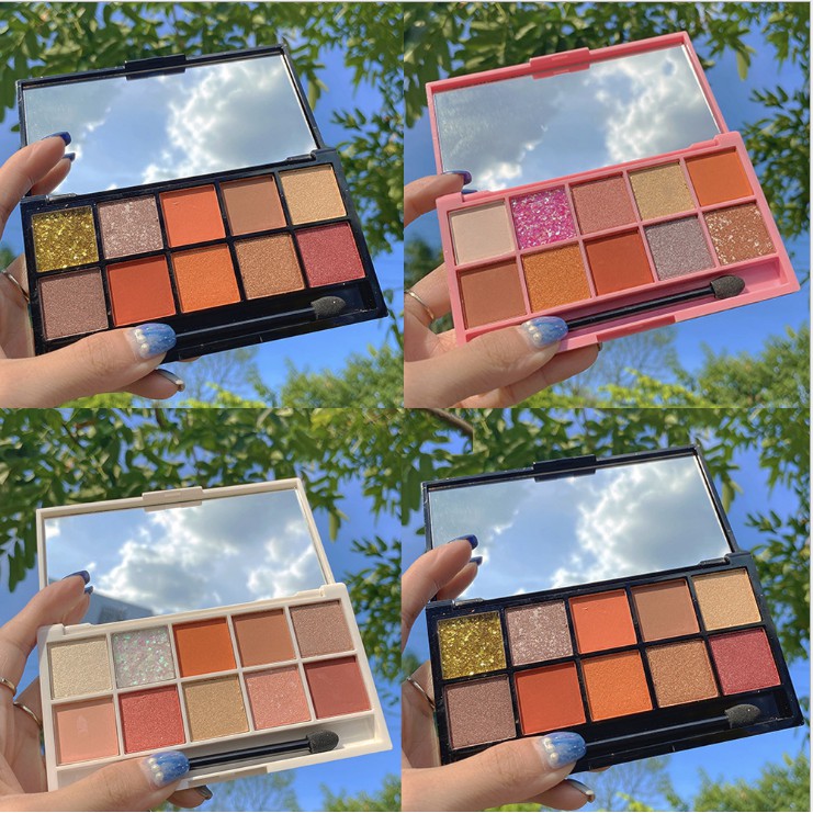 Bảng phấn mắt 10 màu nhung ánh nhũ chống nước - AU0070 | BigBuy360 - bigbuy360.vn