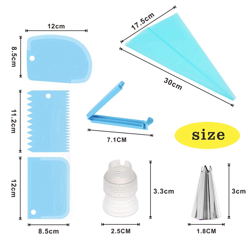 14 Pcs/ Set Cake DIY Decorating Tools/ Stainless Steel Piping Nozzle/ Baking Cream Modeling Squeeze Bag/ Kitchen Practical Gadgets