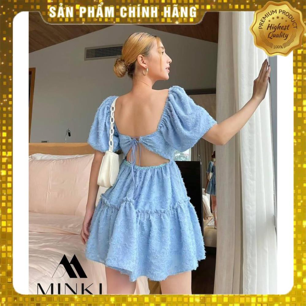 [MÃ XIA FREEHIP] VÁY ĐẸP HÈ 2021 - VÁY CỔ VUÔNG HỞ LƯNG - COTTON VỎ LÔNG VŨ - MÀU XANH -[THIẾT KẾ] | BigBuy360 - bigbuy360.vn