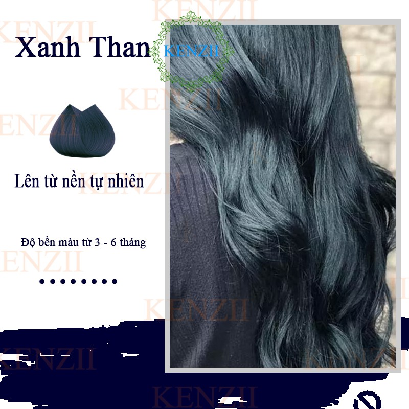 Thuốc Nhuộm Tóc Màu Xanh Than - Xanh Dương Đen Kenzii Lên Từ Tone 5 -6 ( Tặng Trợ Nhuộm ) | BigBuy360 - bigbuy360.vn